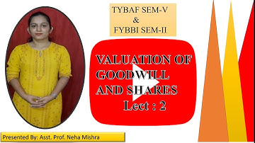 Valuation of Goodwill and Shares/Super Profit & Capitalisation Method/TYBAF Sem V & FYBBI Sem II