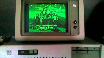 The Secret of Monkey Island EGA intro on a IBM 5170 PC/AT with IBM 5151 display