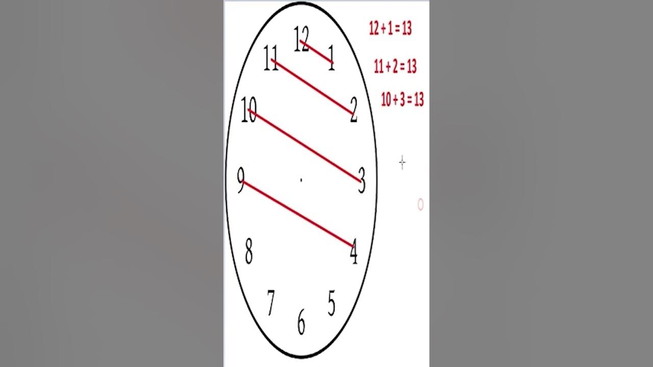 How to add 2 numbers on the clock to equal 13 youtube