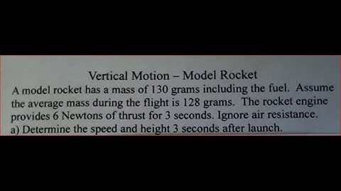 Model Rocket-Speed-Height-Physics Example Problem