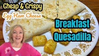 Breakfast QUESADILLA for 2 w/ Air Fryer Tater Puff Tots