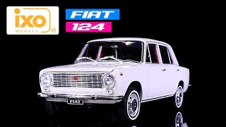 Sports Performance 1970 Fiat 124 White with Red Interior 1/18 Diecast Model Car by IXO Models