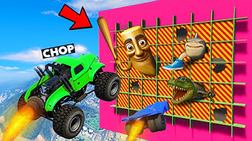 GTA 5 CHOP ESCAPES THE BRAINROT ROCKET VS MYSTERY CHALLENGE