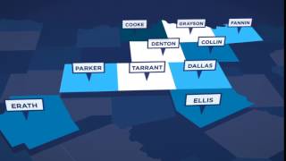Texas Counties Map Hightlight