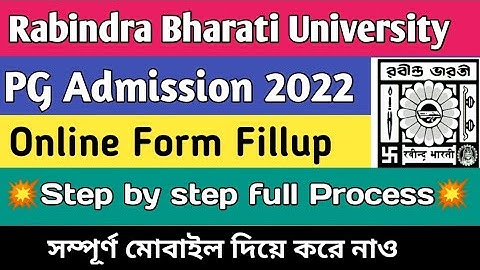 Online Form Fillup of Rabindra Bharati University PG Admission 2022|RBU MA Admission 2022