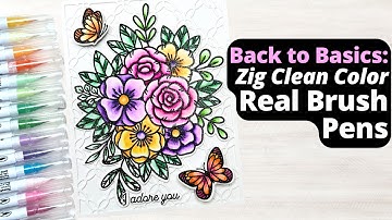 Back to the Basics: Coloring Stamps with Zig Clean Color Real Brush Pens