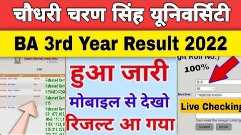 ccsu ba 3rd year result 2022 | ccsu ba 3rd year result 2022 kaise dekhe | ba final year result 2022