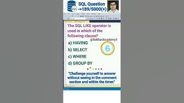 SQL Question 189 || #shorts #ytshorts #youtubeshorts #sql #interview #reels #mysql @SekharAcademy1