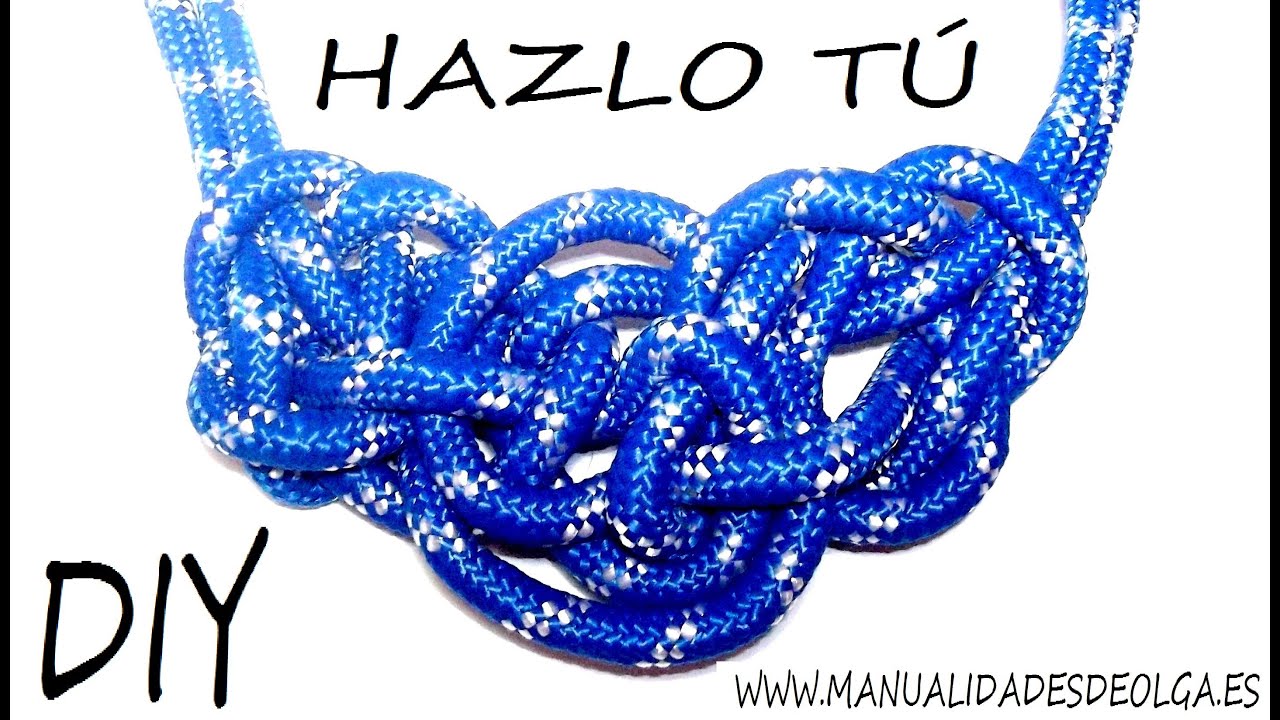 COMO HACER UN COLLAR DE NUDOS A LA MODA. HOW TO MAKE A KNOT CORD NECKLACE. TUTORIAL DIY. - YouTube