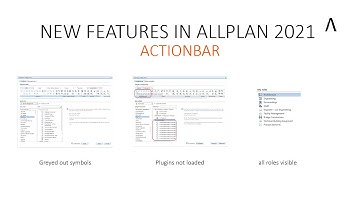 New Features in Allplan 2021 - Actionbar