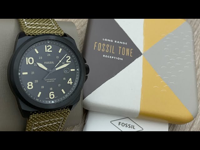 YouTube FS5917 (Unboxing) Date Bronson Fossil - Watch Three-Hand Taupe @UnboxWatches Nylon