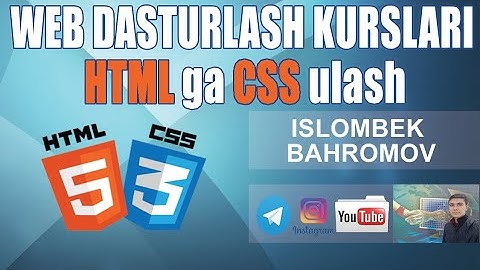 ⚡️ 4-dars. HTML ga CSS ulash || Web dasturlash kurslari