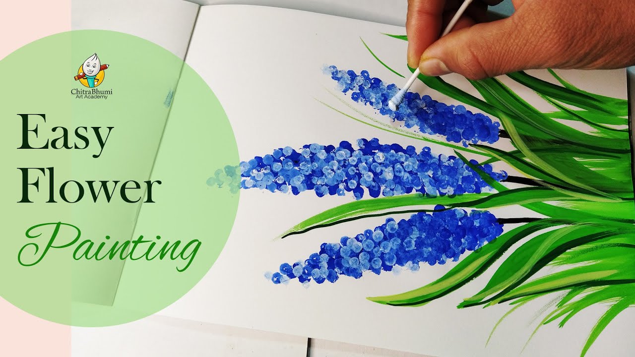 Easy Flower Painting with Using Cotton bud and Poster Color | Very ...