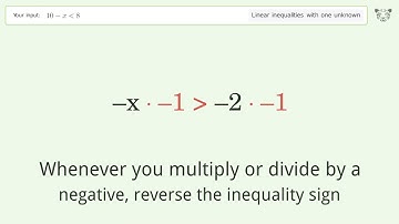 Solving Linear Inequalities: 10-x is Smaller Than 8
