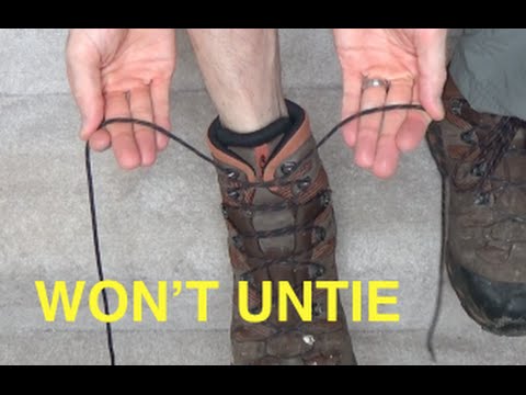 HOW TO TIE HIKING BOOTS OR RUNNING SHOES TUTORIAL - WON'T COME UNTIED ...
