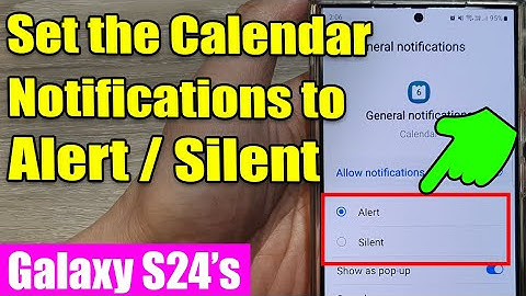 Galaxy S24/S24+/Ultra: How to Set the Calendar Notifications to Alert/Silent