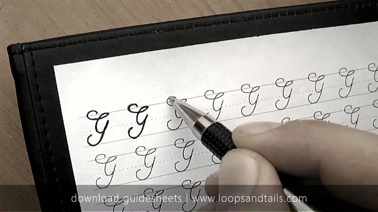 Learn cursive handwriting - Capital G
