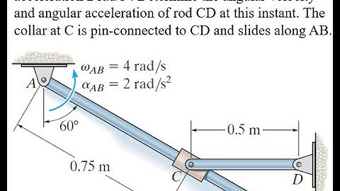 Dynamics, Hibbeler, Ch 16 problem 140, Relative Motion - Rotating axes - Rod rotation
