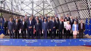 Leaders pose for family photo at EU-Western Balkans Summit in Brussels | AFP