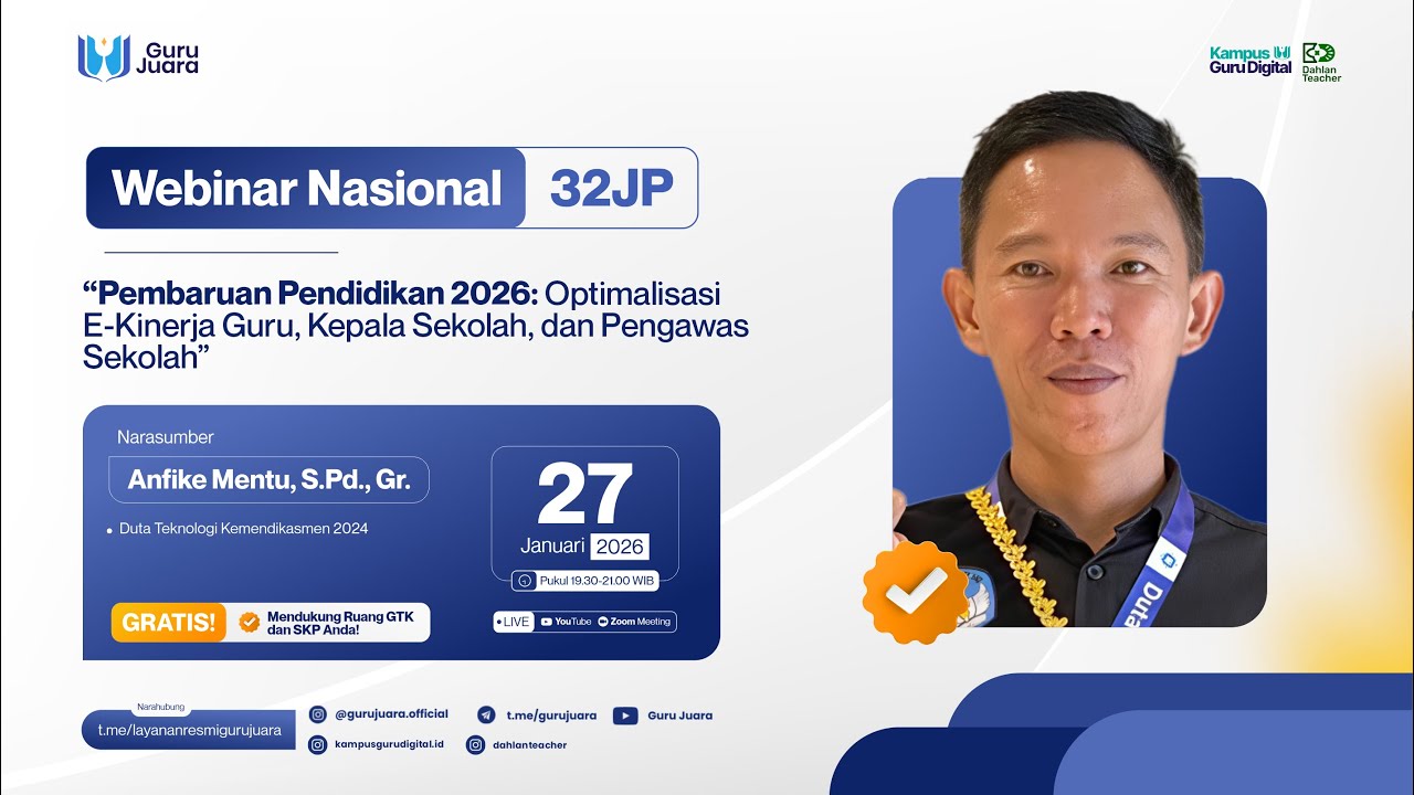 H2: Webinar Pembaruan Pendidikan - Optimalisasi E-Kinerja Guru, Kepala Sekolah, dan Pengawas Sekolah