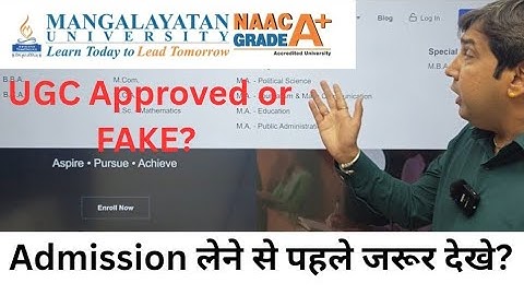Mangalayatan University is ugc approved or fake? Is mangalayatan University degree valid?