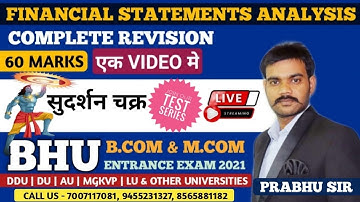 || Complete Revision || FSA ||60 MarkS || BHU B.COM ENTRANCE EXAM 2021 || BHU Mcom Entrance 2021 ||