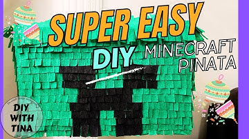 ⛏🧱 DIY Minecraft pinata (super easy) | DIY with cardboard box