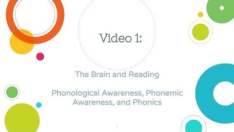 Phonological Awareness: The Pathway to Literacy: Video 1