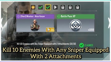 Call Of Duty Mobile Kill 10 Enemies With Any Sniper Equipped With 2 Attachments Task Complete