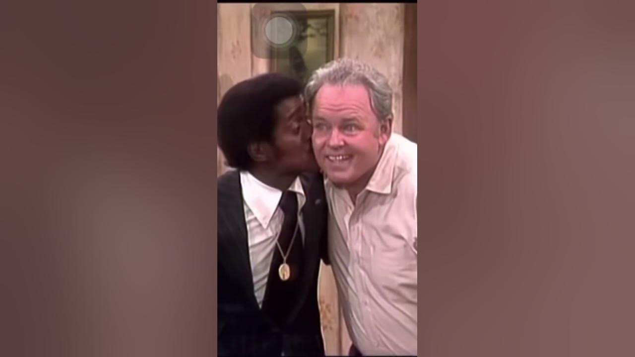Sammy Davis jr. kisses Archie Bunker on the cheek for the longest sustained audience laugh in show !