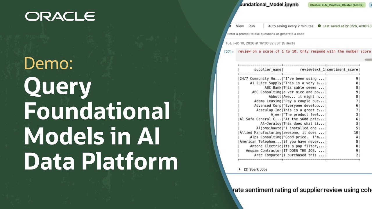 Query Foundational Models from AIDP Notebooks in Oracle AI Data ...