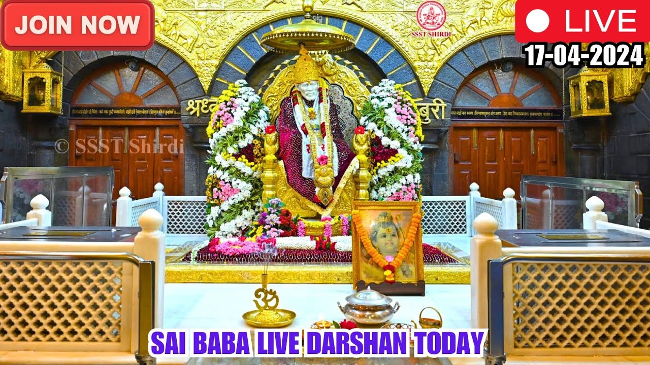 Sai Baba Live Darshan Today  17  April 2024  Wednesday  Saibaba  Shirdilive SSST