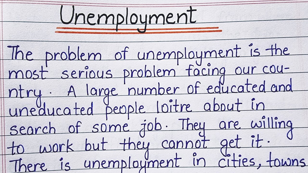 problem of unemployment short essay in english