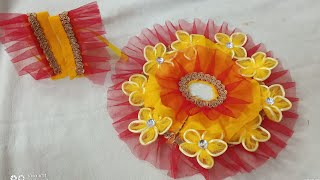 Laddu Gopal Yellow Red Net Heavy Poshak Making Idea | #CraftLas