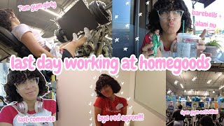 last day of work vlog: last day working at homegoods, morning gym lift, barebells, alani nu
