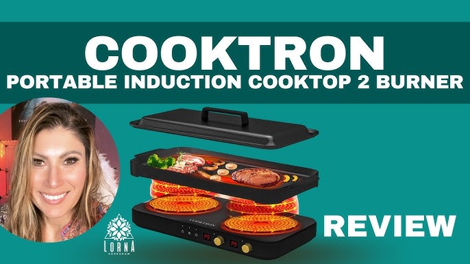 COOKTRON Portable Induction Cooktop Electric Stove &Cast Iron Griddle, Rose  Gold
