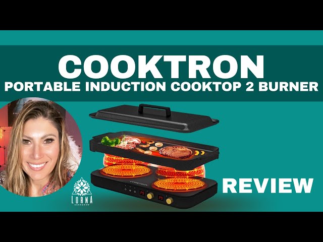COOKTRON Portable Induction Cooktop 2 Burner with Removable Iron Cast  Griddle Pan Non-stick REVIEW 