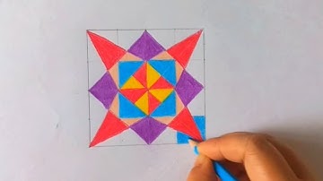 How to draw geometric square design | square drawing #Art&Beyond #square design #geometric