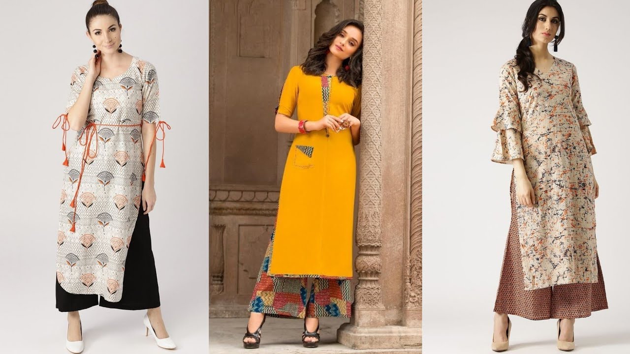 Latest Kurti Palazzo Set Designs - YouTube