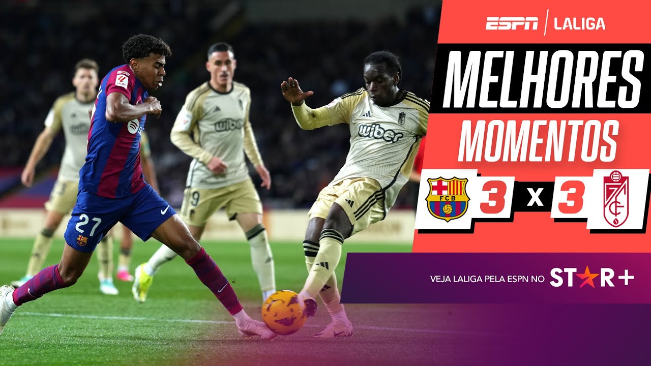 Em jogaço de seis gols e brilho de Yamal, Barcelona fica no empate com o Granada | Melhores Momentos