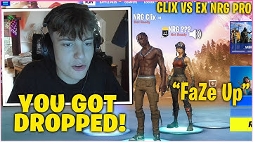 CLIX SHUTS Up EX NRG PRO PLAYER In 1v1 Zone Wars Wager After He Said This... (Fortnite Moments)