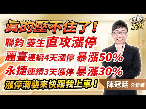 2024.02.16 【台股鈔能力】【盤後解析】【真的壓不住了！聯鈞 菱生直攻漲停，昆盈 麗臺連續4天漲停暴漲50%，永捷連續3天漲停暴漲30%。漲停潮襲來快跟我上車！】#台股鈔能力 #陳冠廷分析師