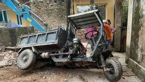 Công Nông khủng chở gạch ,xi ,cát || ô tô chở cát |Super strong sand transport diy tricycle