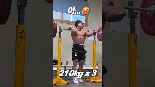 프론트 스쿼트 210kg 3개성공!!