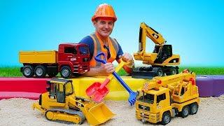 sandbox games with bruder toys heavy vehicles for kids bruder truck bulldozer crane grader