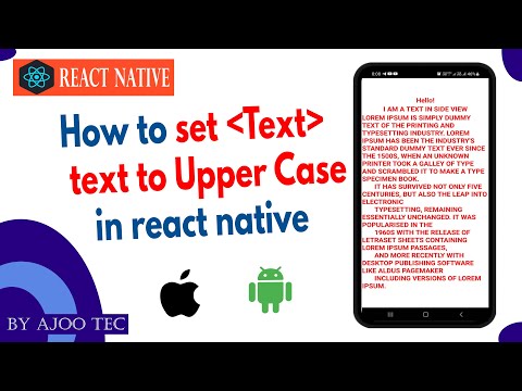 How to set Text text to upper case in react native? || in Hindi