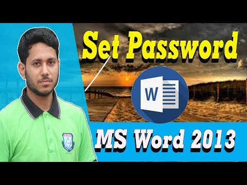 How to Create Password in Ms Word Document 2013