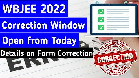 Wbjee 2022 | Correction Window Open | Exam Date