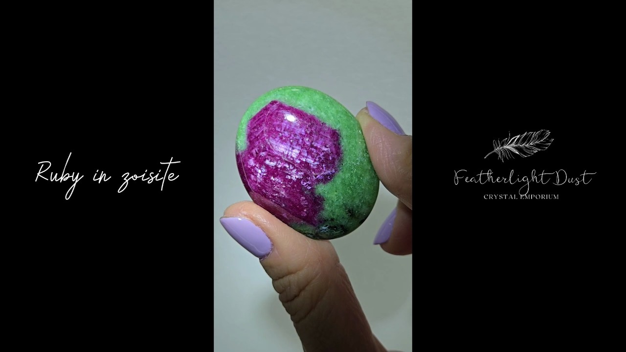 Ruby in zoisite cabochon with strong UV - RBY51