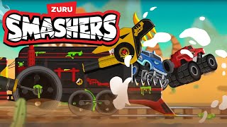 Dinosaur Train on The Loose! | Monster Truck SMASHERS battle  | Cartoons for Kids | Zuru